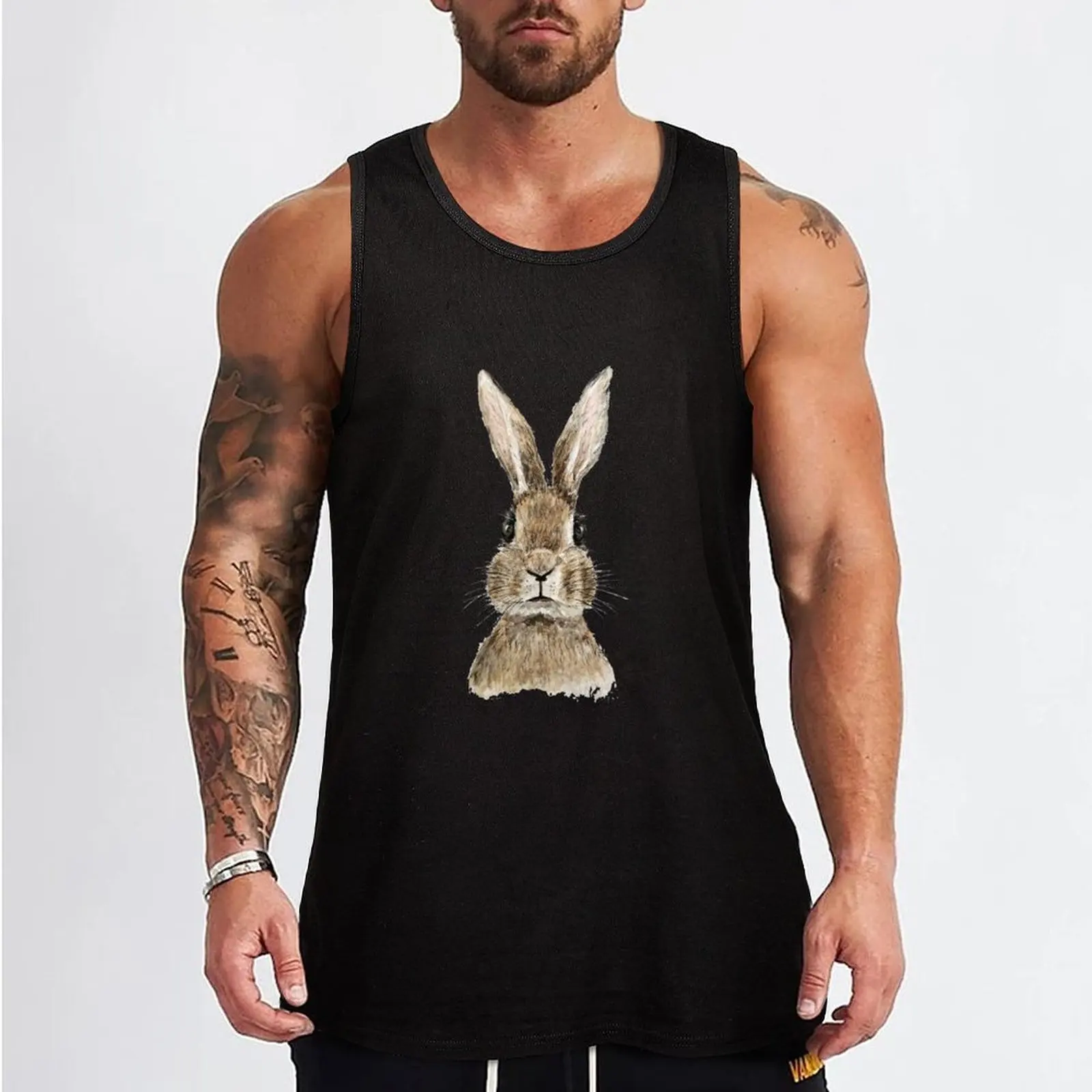 cute innocent rabbit watercolor Tank Top Landscape Print Tank Top Nature Graphic Sleeveless