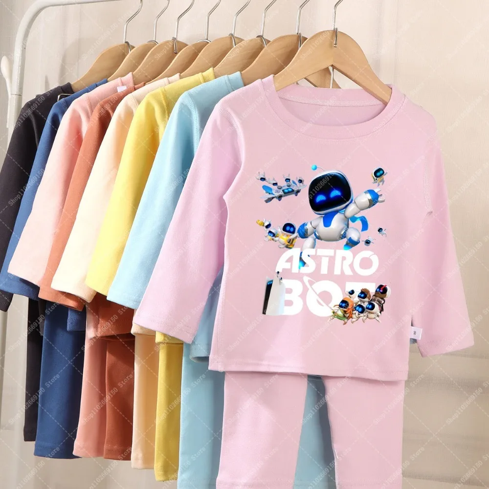 Astro Bot Winter Kids Cute Pajama Set Children Anime Printed Pajamas Boy Girl Cartoon Casual Home Wear Fashion Warm Clothes Gift