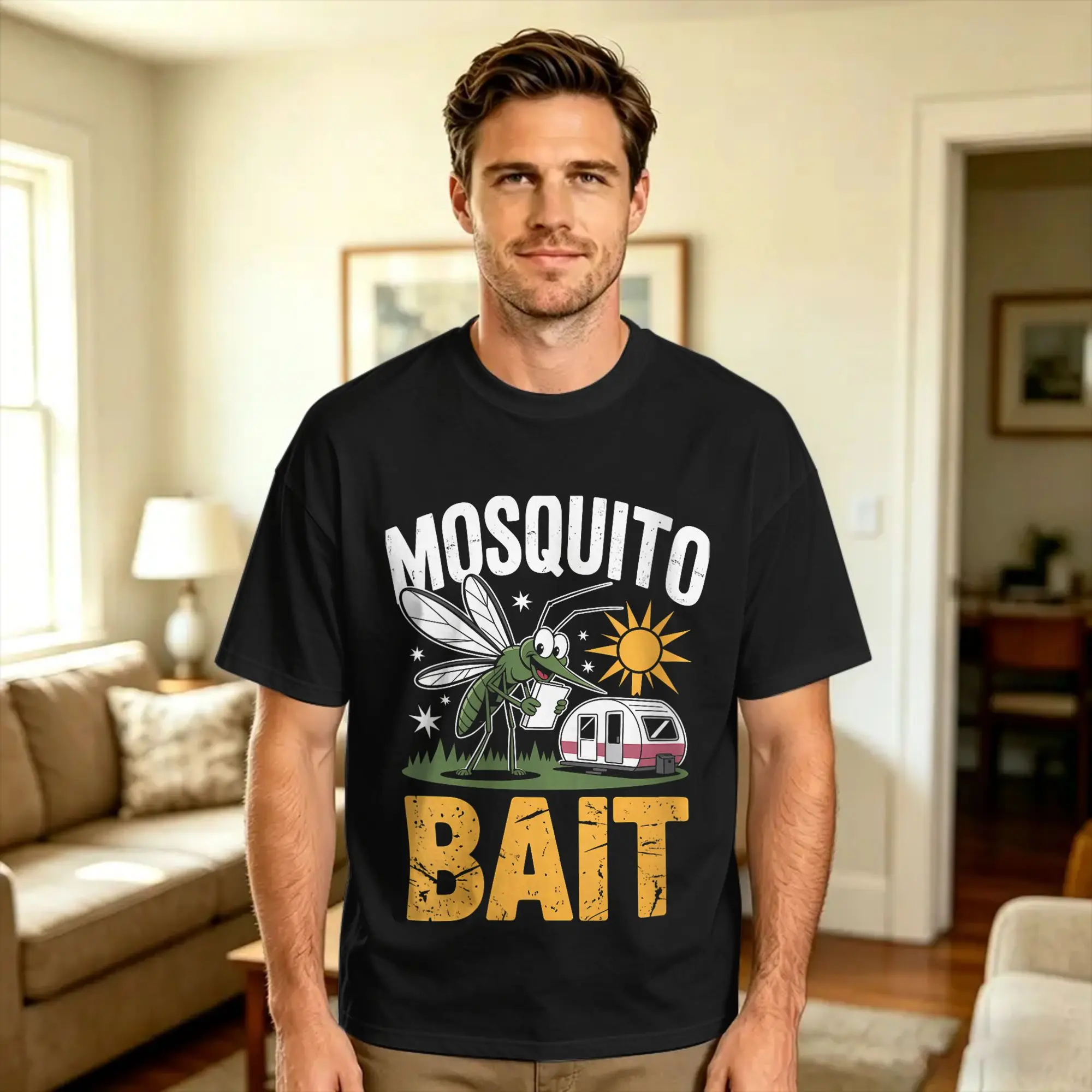 Funny Mosquito Bait T Shirt Summer  Hipster T Shirts Cotton Crewneck Plus Size Clothes Short Sleeves Aesthetic Tops