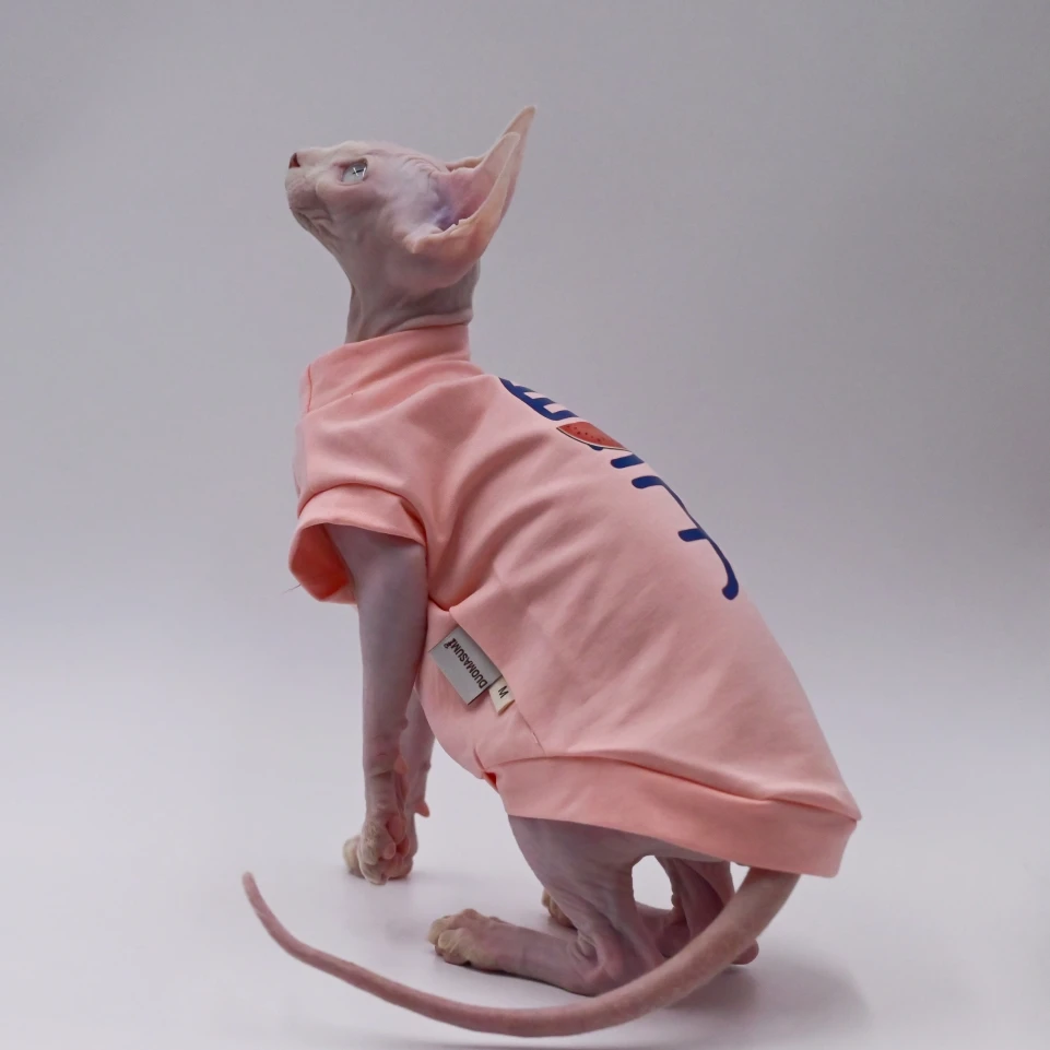 DUOMASUMI Sphynx Cat Clothing, Thin, Hairless, Breathable, Anti-drop Clothes for Cats, Summer