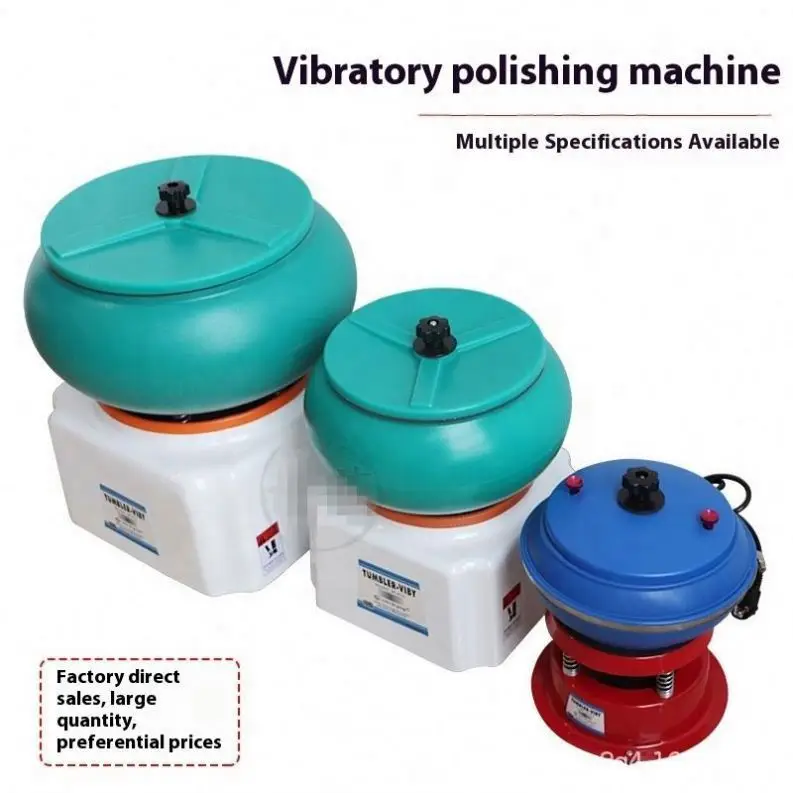Jewelry Tumbler Vibrating Tumbling Polishing Machine Metal Jewellery Grinder Polisher Service Equipment 12-Inch Stainless Steel