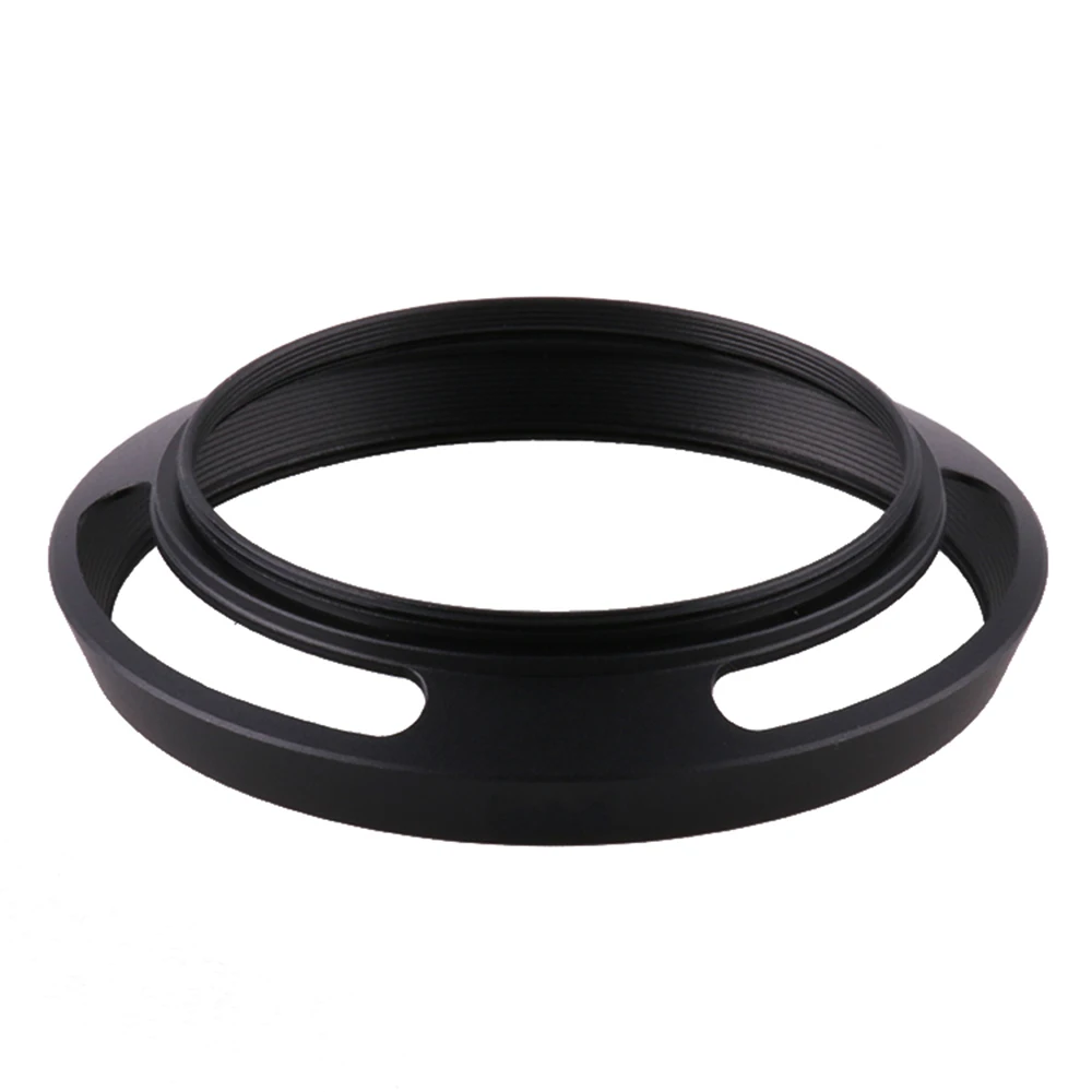 Universal Slim Wide Black 67mm Metal Screw-in Vented Short Lens Hood Camera Photography Accessory for Nikon Canon Sony Camera