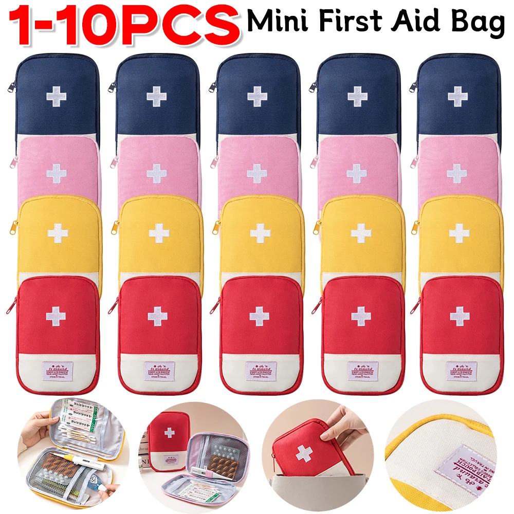 Mini First Aid Bag Portable Emergency Medicine Storage Bag Empty Medicine Bag for Outdoor Camping Hiking Home Travel Emergency