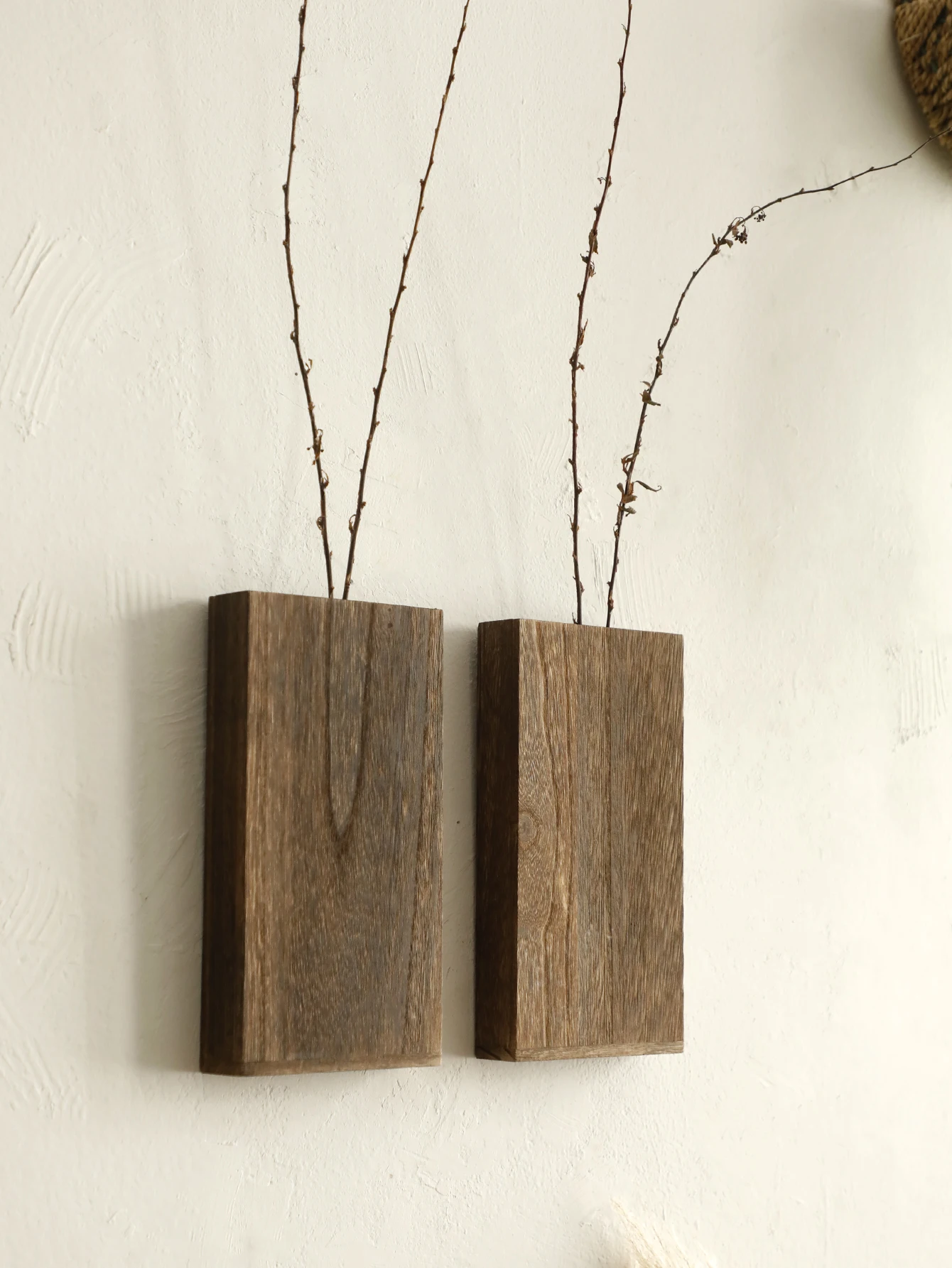 Charcoal Wooden Wall Mounted Planter for Dried Flowers and Plants Boho Room Decoration Aesthetic Wall Decor Home Decoration