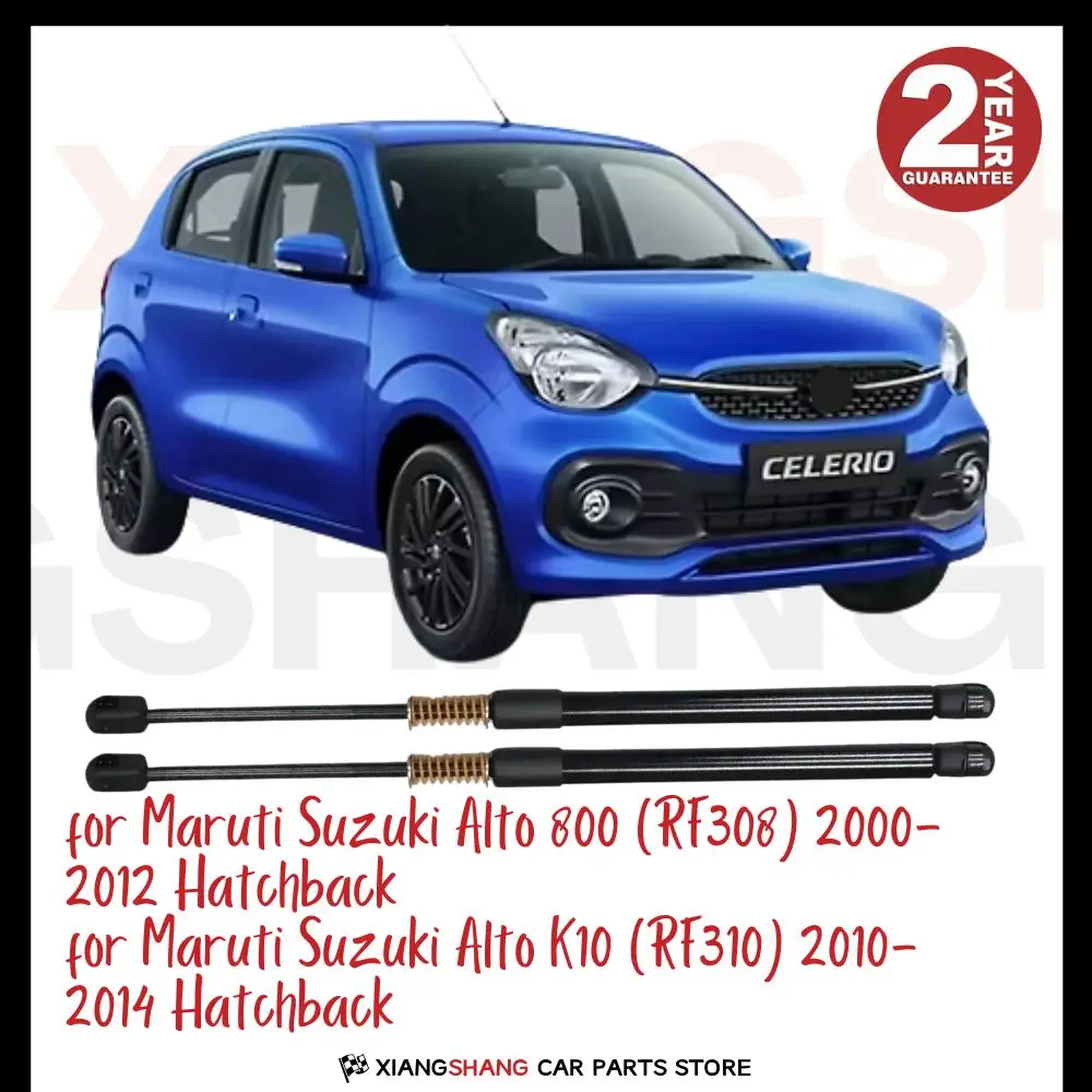 2pcs Rear Auto Open With Spring Damper for Maruti Suzuki Alto 800 (RF308) 2000-2012 Hatchback Trunk Boot Gas Charged Gas Struts