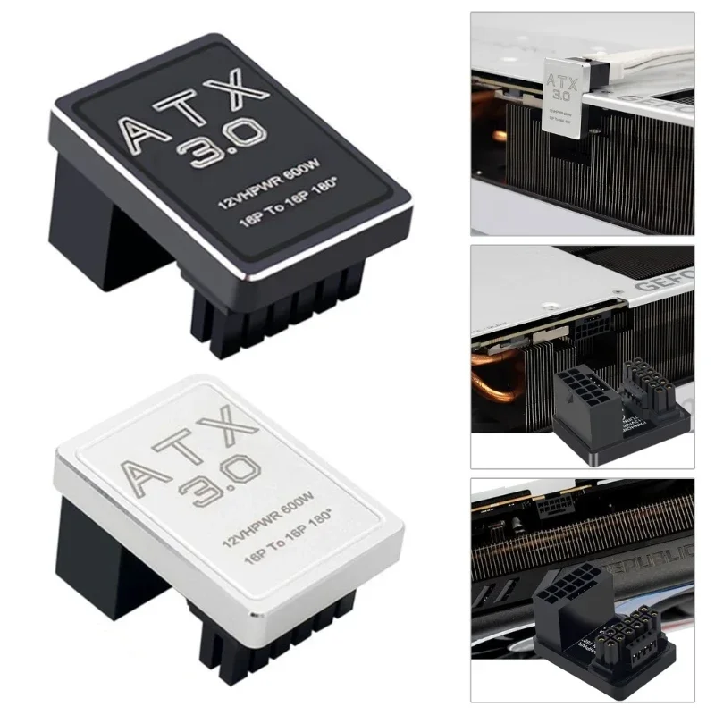 High-quality PCIe5.0 Graphics Card Video card ATX3.0 16P to 16P GPU RTX 12VHPWR 600W 180 Degree Adapter