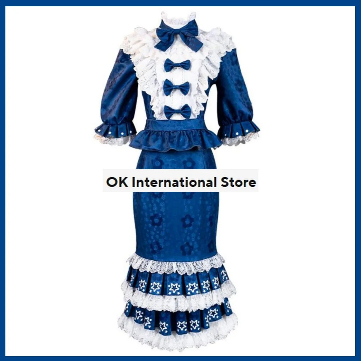 Anime Game Identity Ⅴ Galatea Clara Sculptor Cosplay Costume Wig Blue Skirt Evening Dress Woman Sexy Carnival Christmas Suit