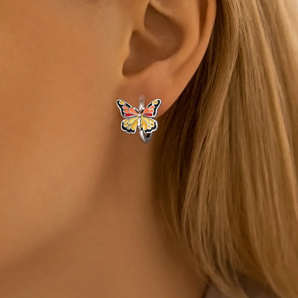 Pendientes de luciérnaga luminosos de mariposa rosa y púrpura serie Insect Bird, pendientes originales de Plata de Ley 925 para mujer, joyería alta