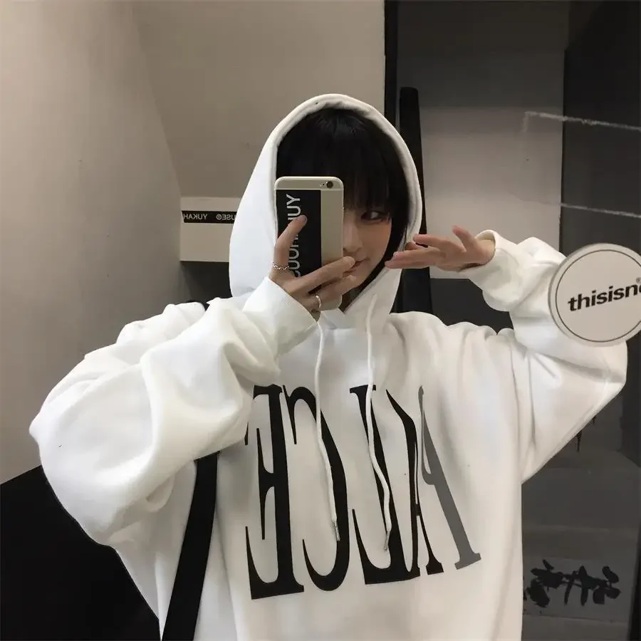 Male Clothes White Hooded Letter Hoodies Sweatshirt For Men Print Streetwear Y2k Vintage Elegant Hot Offers Harajuku Fashion S