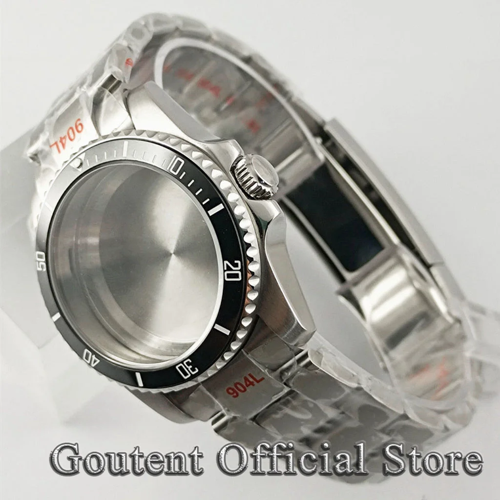 Goutent 36mm Sapphire Glass Watch Case Black Ceramic Bezel Fit NH34 NH35 NH36 ETA 2824 PT5000 ST2130 Automatic Movement