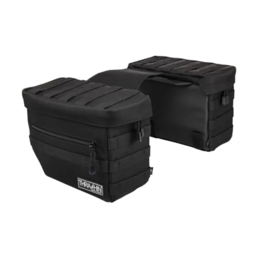 

Supply Company Essential V3 Saddlebags for Motorcycle Storage Black Nylon with Reflective Accents Durable Waterproof Design for