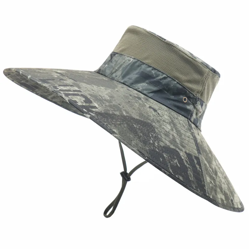 CAMOLAND Summer UV Protection Sun Hats For Women Men Fashion Tie-dye Hiking Bucket Hat Outdoor Wide Brim Fisherman Caps