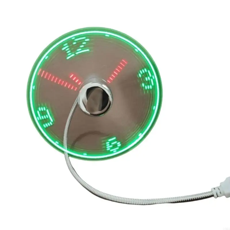 CORA Portable USB Fan With Builts In Digital Clock Temperature Display Plastic Design For Travel