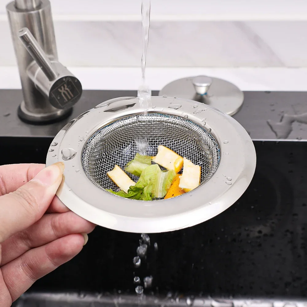 Stainless Steel Kitchen Sink Filter Mesh Sink Sewer Strainers with Lids Bathroom Floor Drains Catcher Waste Filter Trap Screen