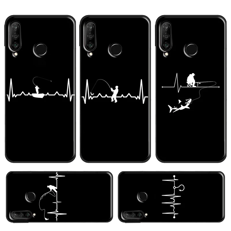 Fishing Heartbeat Case For Huawei P20 Lite P40 P30 Pro Mate 20 Lite P Smart 2019 Z Nova 5T Honor 50 10i 8X 9X