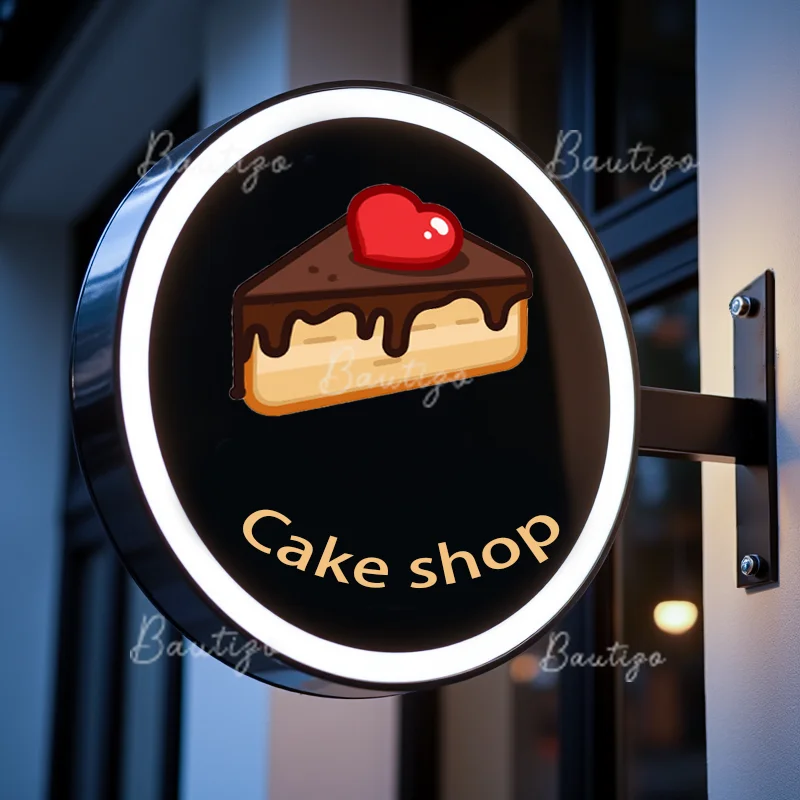 Custom Acrylic LED Cake Shop Light Box for Business Waterproof Double Sided Outdoor Storefront Signage Wall Mounted