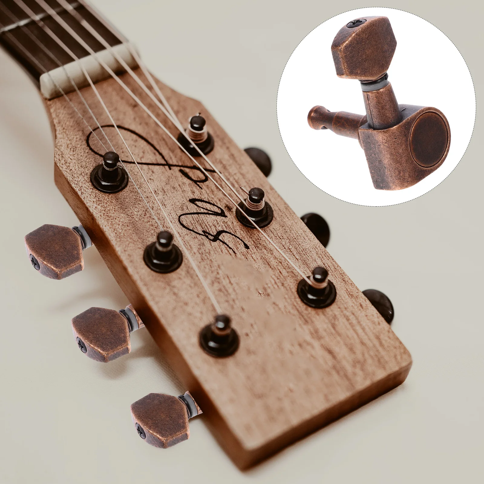 

6 R Knob Heads Tuners Tuning Keys Guitar Electric Machine Pegs Accessories Tool
