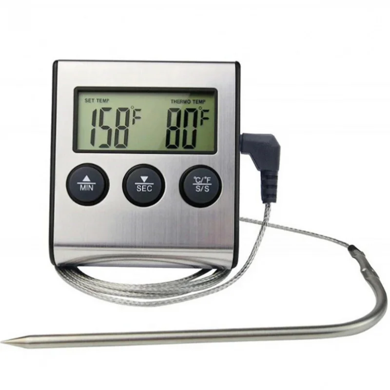 

Kitchen Digital Cooking Thermometer Meat Food Temperature for Oven BBQ Grill Timer Function with Probe Heat Meter for Cooking