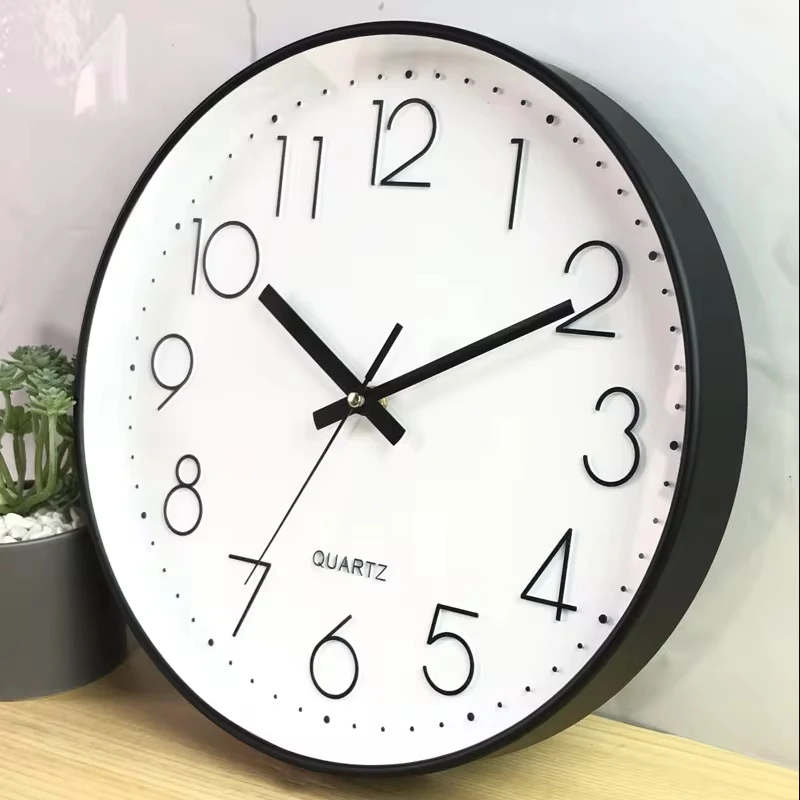 12 Inch 30CM Fashion Silent Non-Ticking Wall Clock Creative Three-Dimensional Digital Scale Wall Clock for Living Room Bedroom