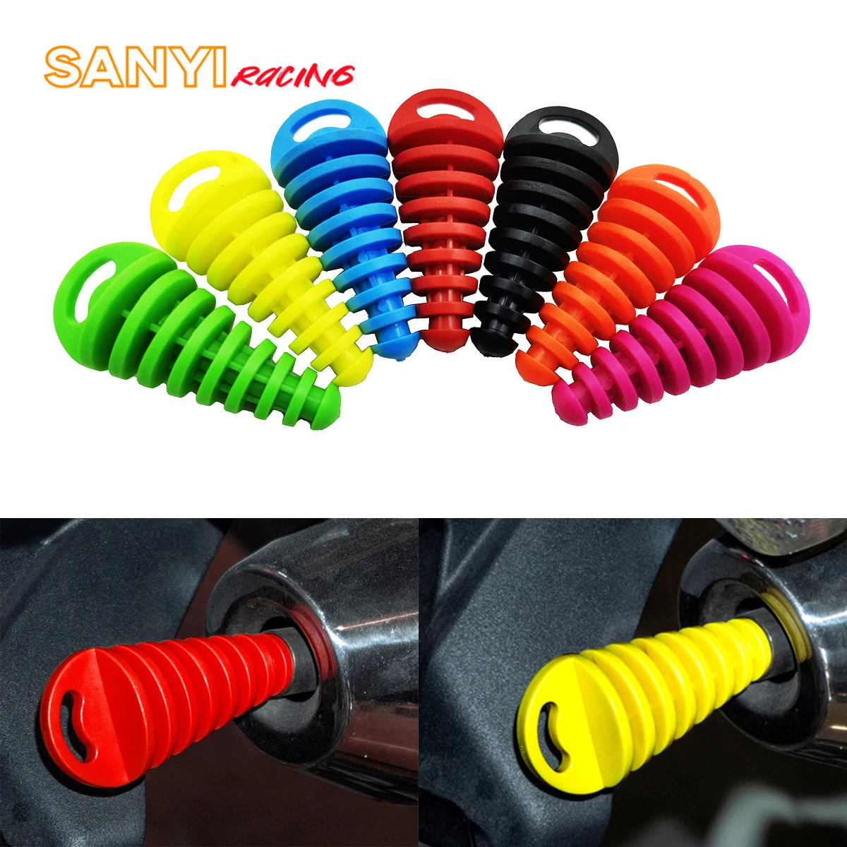 Exhaust Pipe Plug Motorcycle Motocross Tailpipe Rubber Air Bleeder Plug Exhaust Silencer Wash Plug Pipe Protector