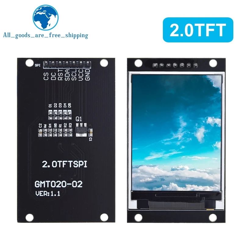 2.0 inch TFT Display OLED LCD Drive IC ST7789V 240RGBx320 Dot-Matrix SPI Interface for Arduio Full Color LCD Display Module