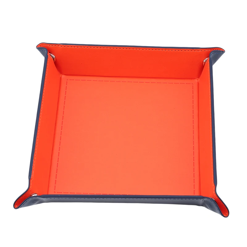 Kreative Klapp Tablett PU Leder Valet Schmuckstück Zusammenklappbare Telefon Schlüssel Brieftasche Münze Desktop Lagerung Kleinigkeiten Box Bins Zubehör – Detail 9