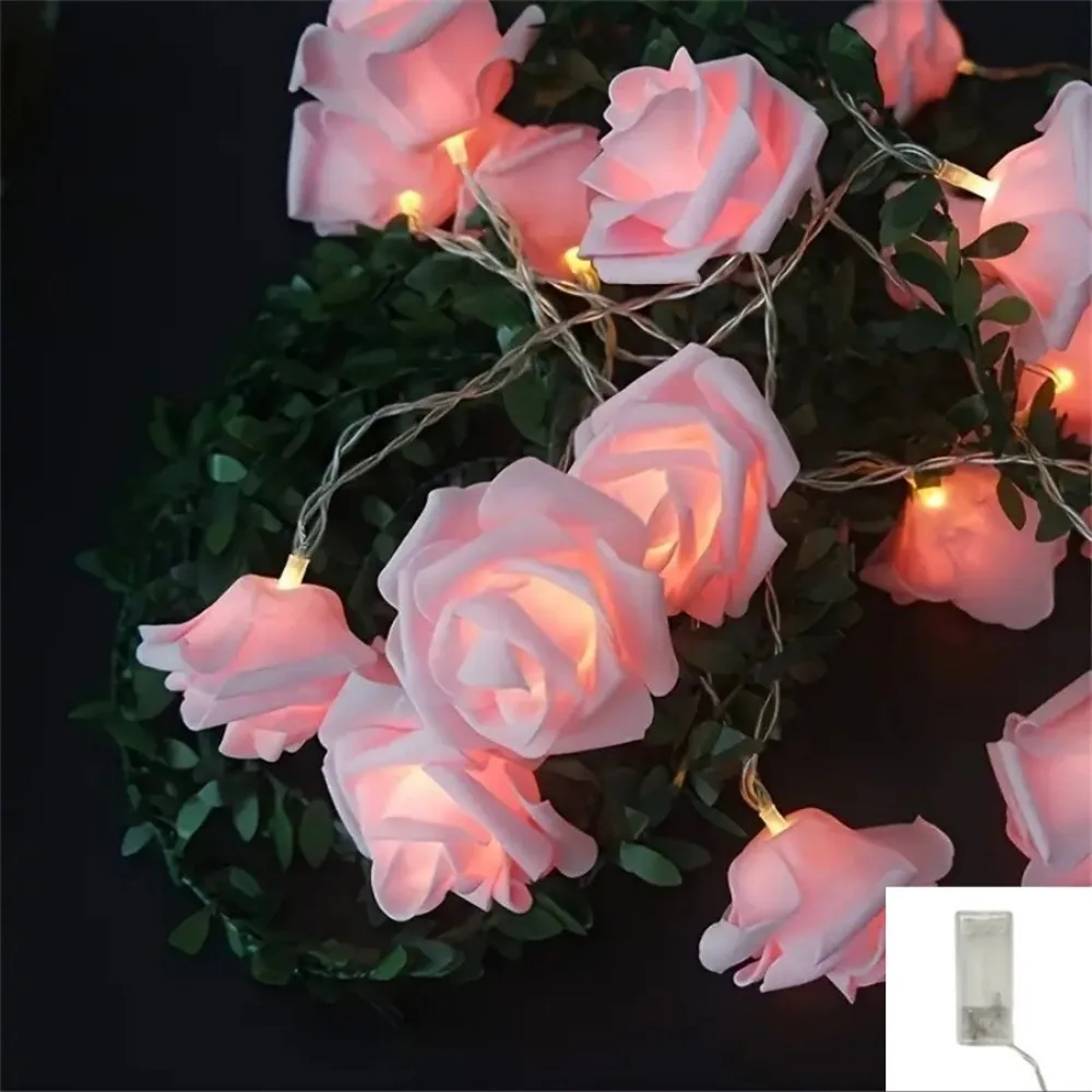 1 шт., 59,06 дюйма/118,11 дюйма, гирлянда из искусственной розы, питание от батареек АА (искл.), используется для украшения комнаты и Дня святого Валентина.