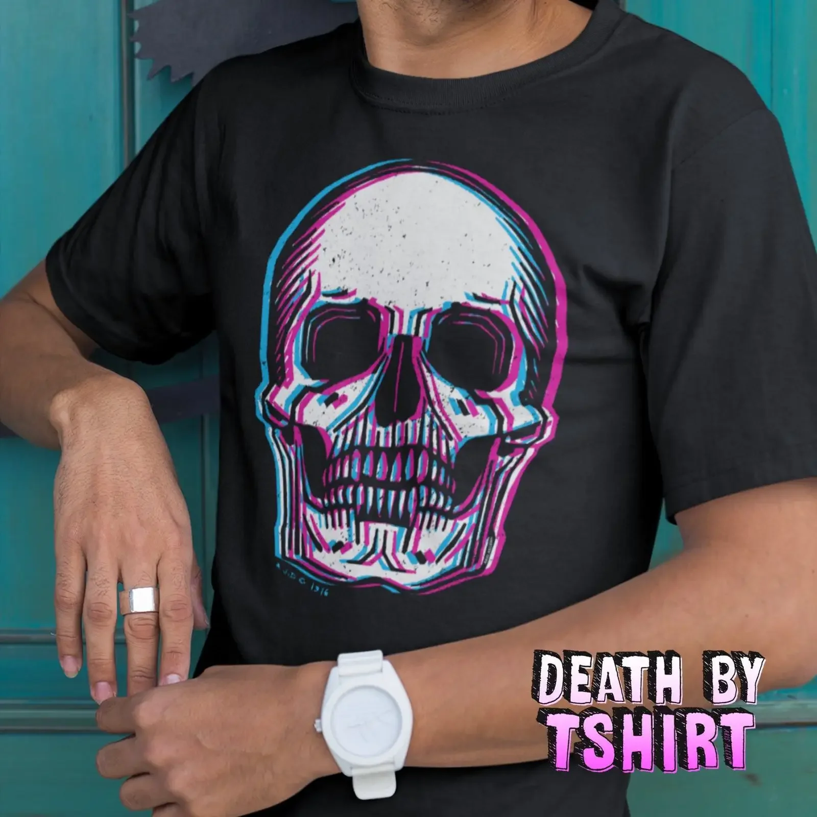 T Shirt Memento Mori 3 D Glasses Style Skull Funny Softstyle for Men and Women vintage Washed Unisex Casual homme Soft