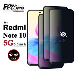 Anti Spy Screen Protector For Xiaomi Redmi Note 10 5G 6.5 inch Privacy Tempered Glass 9H Peep Scratch High Aluminum