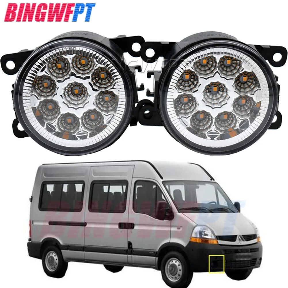

Автомобильные противотуманные фары для Renault Master II 1998-2010 светодиодный противотуманные светильник ры, белые дневные ходосветильник огни, Галогенные Противотуманные фары 12 В, 2 шт.