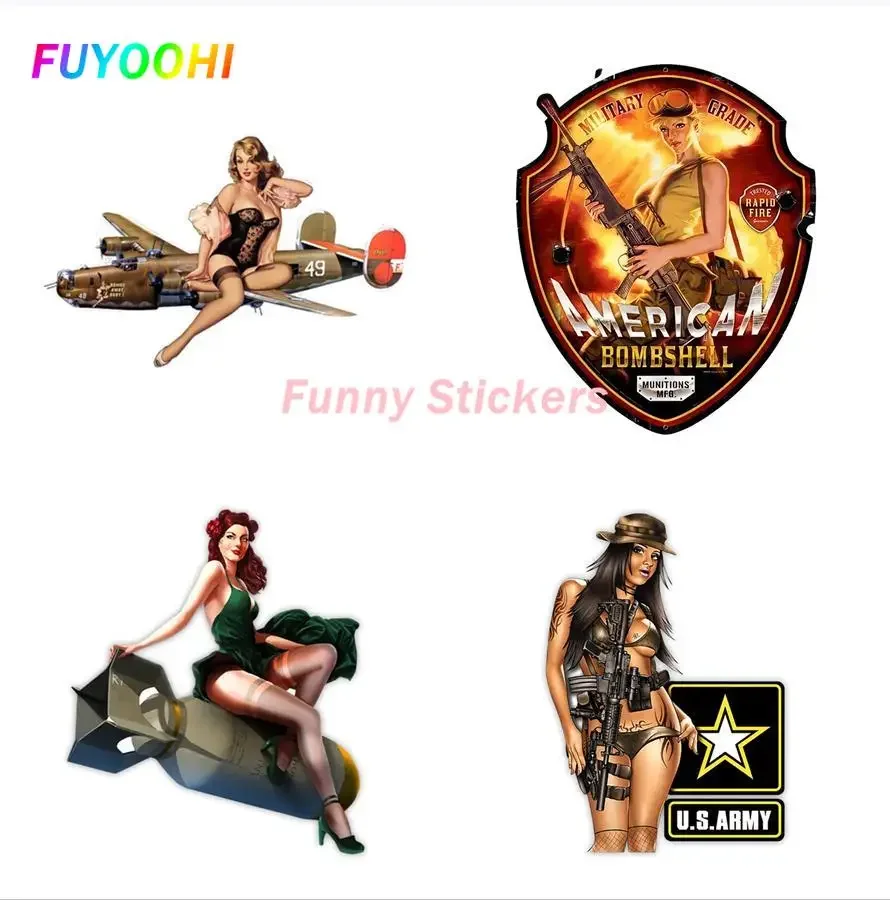 

FUYOOHI Play Stickers Fashion Sexy Pinup Beauty American Bombshell Sign Auto Motor Decorative Funny Car Decal PVC Car Stickers