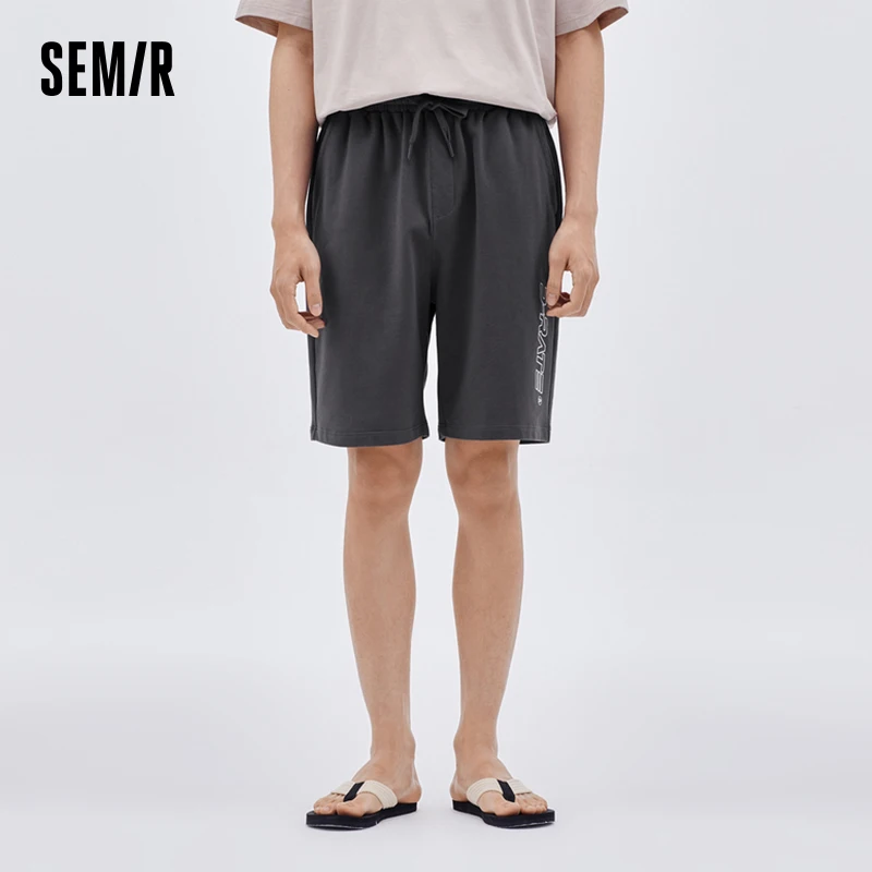 Semir Homewear Pants Cotton Men Summer Letter Printed Pants Loose Casual Sports Knitted Shorts Pajama Pants For Man