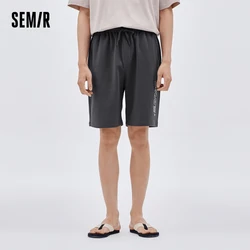 Semir Homewear Pants Cotton Men Summer Letter Printed Pants Loose Casual Sports Knitted Shorts Pajama Pants For Man