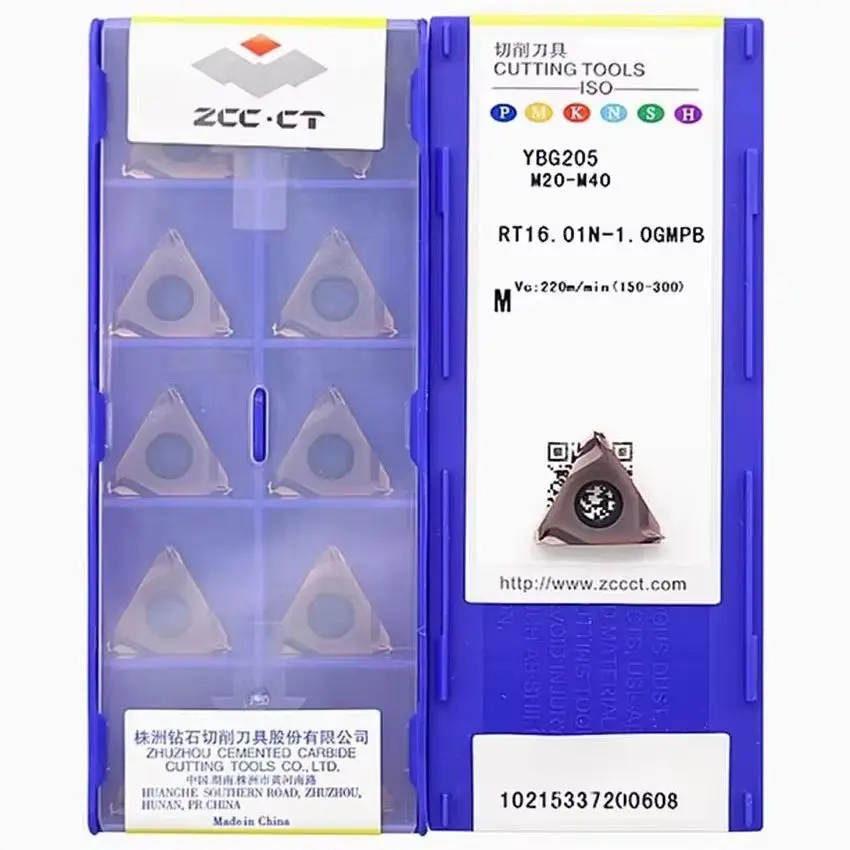 

RT16.01N-1.0GMPB YBG205/RT16.01W-1.0GMPB YBG205 ZCC.CT CNC blade carbide inserts Thread inserts 10pcs/box