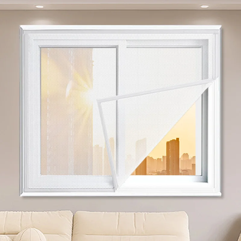 

Regular-sized mosquito net window screen, thin and invisible, white polyester fiber, anti-mosquito and anti-insect mesh fabric..