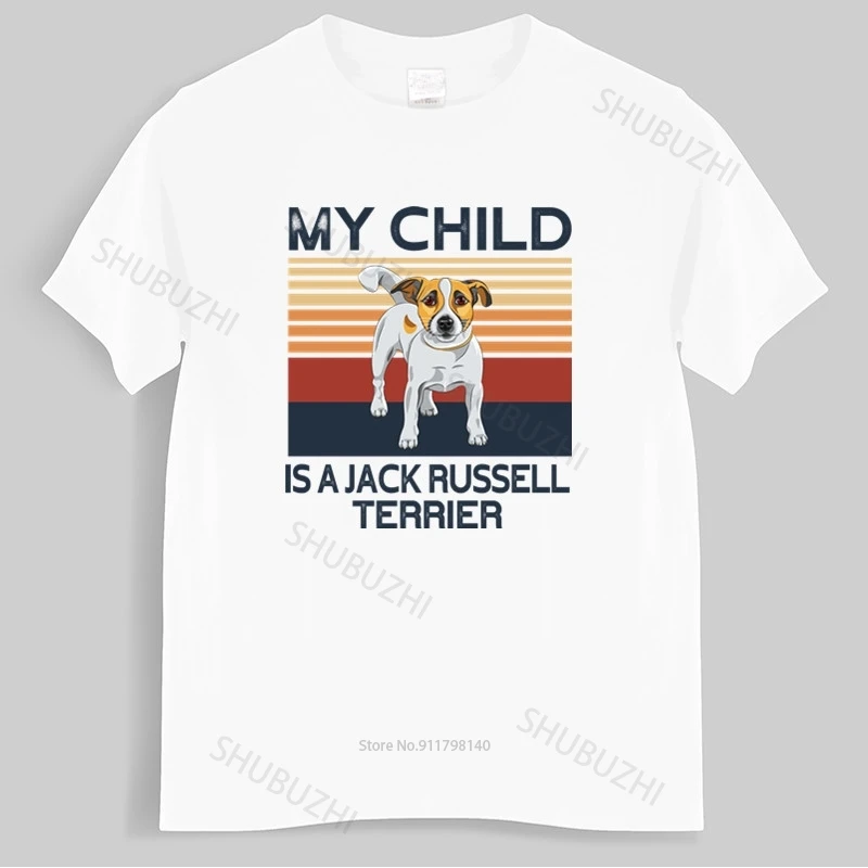 Male Black Tshirt Retro My Child Is A Jack Russell Terrier T-shirt Men Dog Owner Gift Tee Fashion Unisex Teeshirt Euro Size