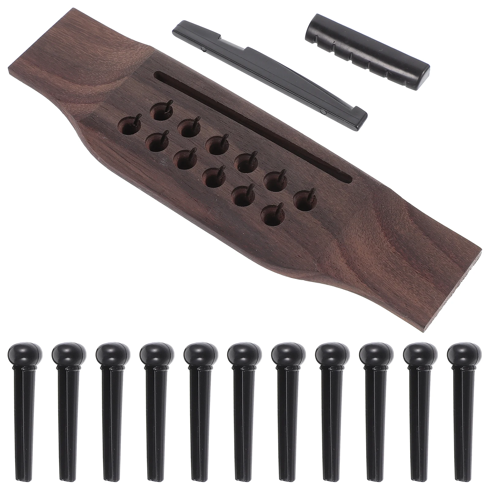 

12 String Guitar Bridge Nut Kit Pins Acoustic Guitar String Pegs Bridge Pins Set Stable Strings Clear Tone