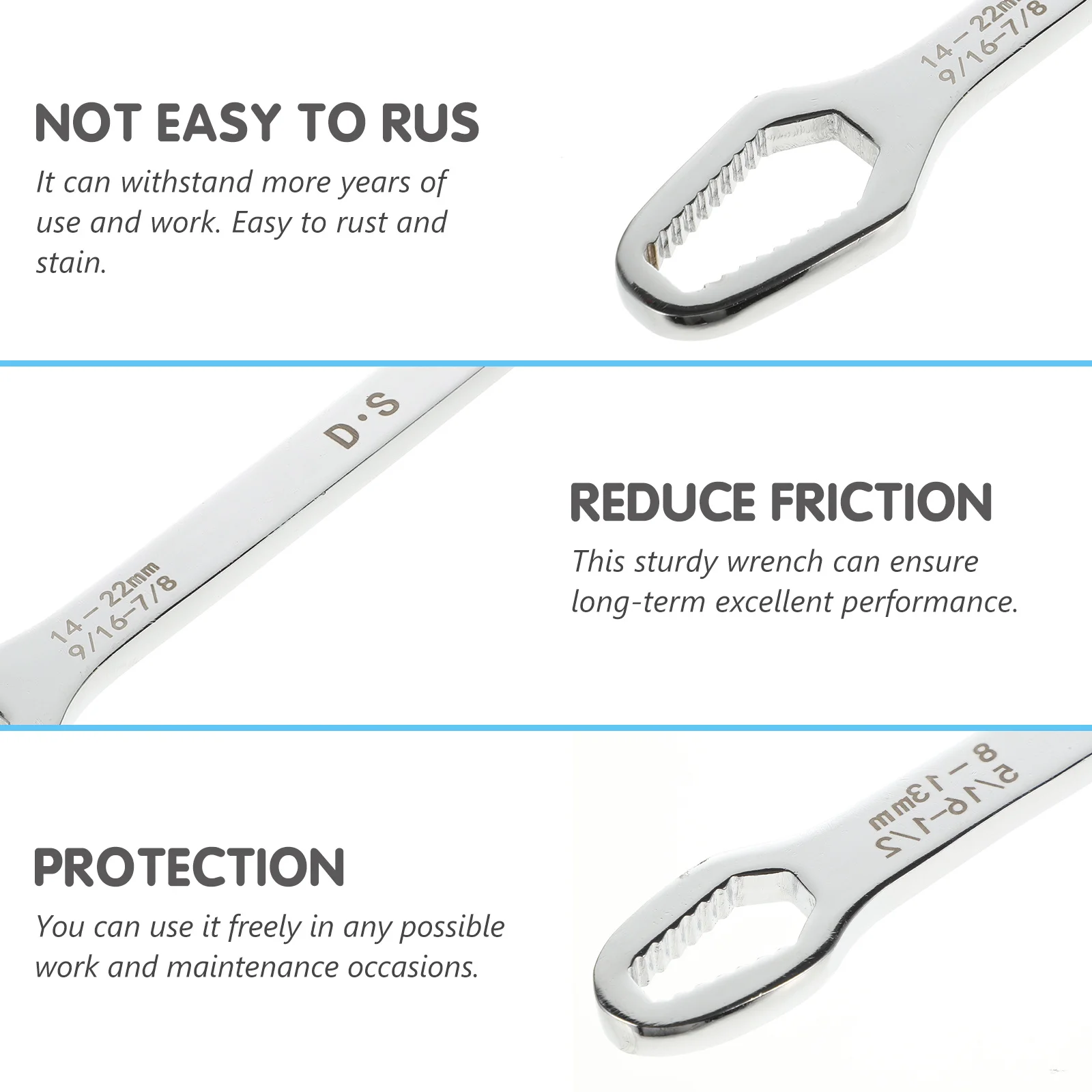 

Double End Spanner Ended Wrench Screw Nuts Wrenches Home Double-Headed Self-Tightening Steel
