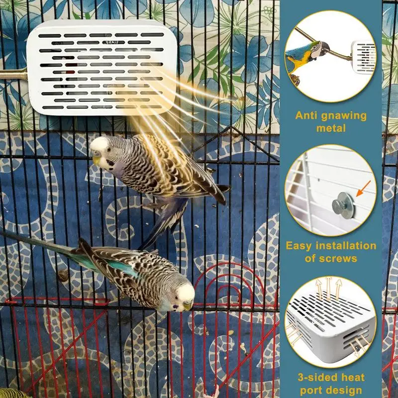 Bird Cage Heater Metal Chew-Proof Wire Bird Heater Lighting Bird Lamp Simulates Natural Environment for Parrots Small Birds