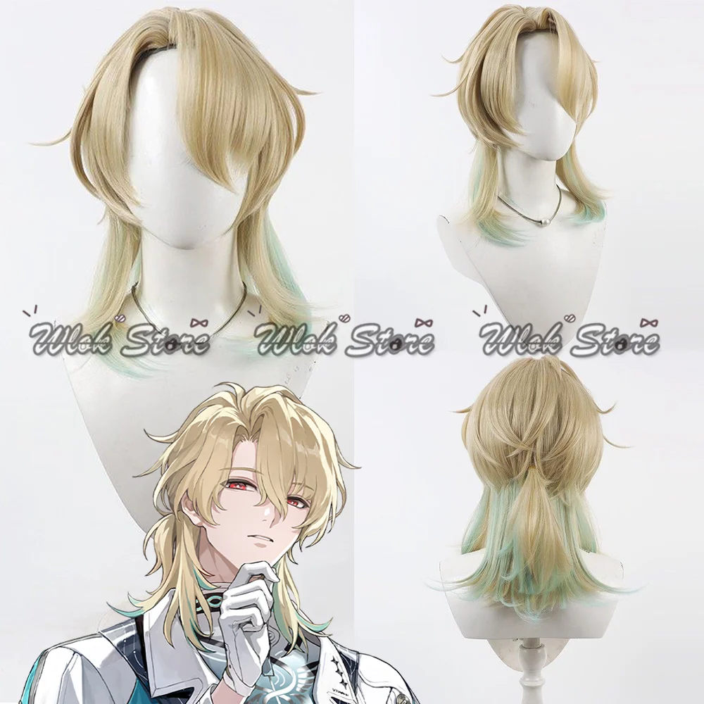 เกมวูเธอร์ริ่งเวฟส์ ลูค เอชซีอาร์เอสซีเอ็นคอสเพลย์วิกผมผู้ชายผู้หญิงผมสีบลอนด์ฮาโลวีนปาร์ตี้คาร์นิวัลวิกผมสังเคราะห์ทนความร้อน