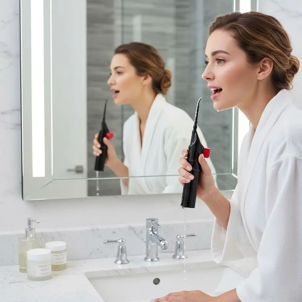 High Pressure Oral Irrigator Manual Toothpick Style Teeth Cleaner Deep Cleaning Teeth Care Water Toothpick Household Use