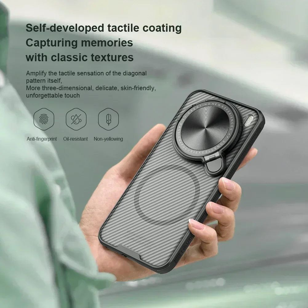 NILLKIN-Magnetic Case for Vivo X200 Pro, Micro-transparent, Clear Version, Flip-Style Lens Protection, MagSafe Cover with Holder