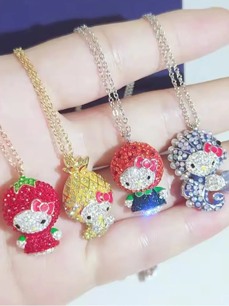 

for Hello Kitty alloy necklace cartoon delicate jewelry shiny light luxury girl Valentine's Day Christmas special gift