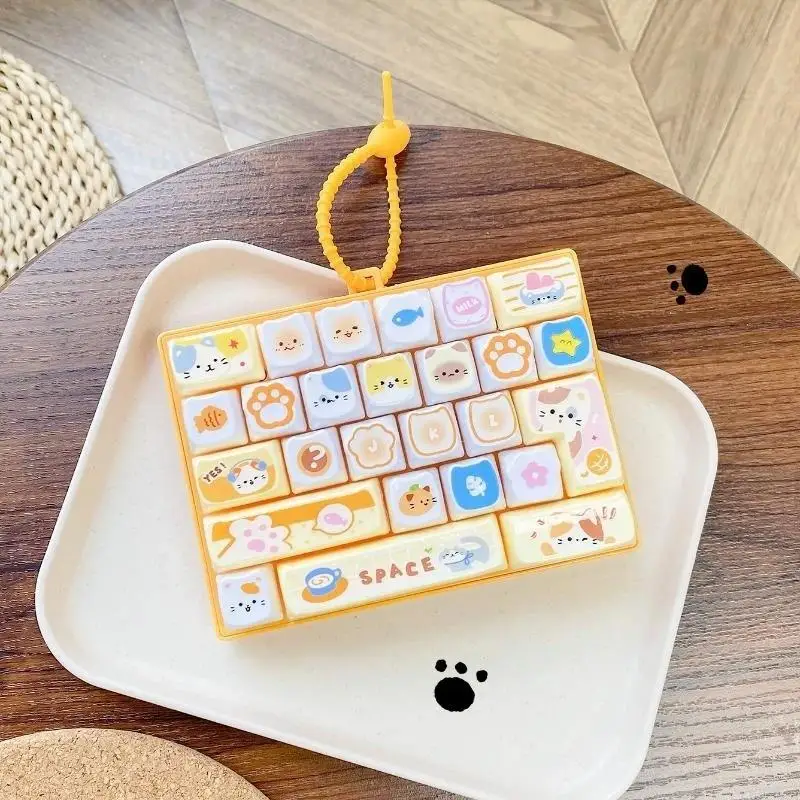 26-Tasten-Tastatur-Keycap-Clicker-Schlüsselanhänger, Rucksackanhänger, lustiger Fidget-Tastatur-Anti-Stress-Schlüsselanhänger, Taschenanhänger, Geschenk – Detail 8