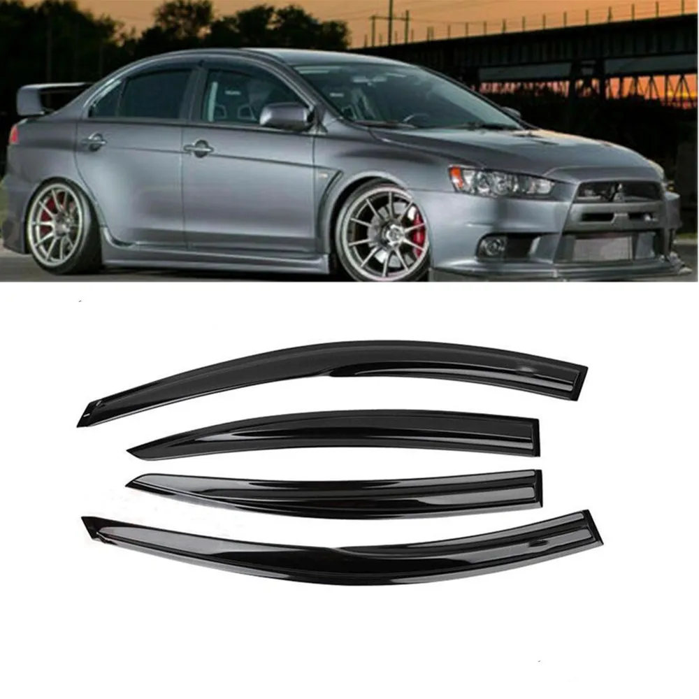 For Mitsubishi Lancer EX 2008-2017 Side Window Vent Visor Sun Rain Deflector Guard Awnings Shelters Smoke Adhesive Cover Trim