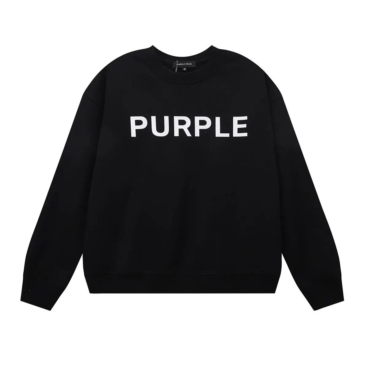 Meichao Purple Brand Classic Letter Printing High Quality Terry Loose Versatile Crew Neck Sweater Unisex