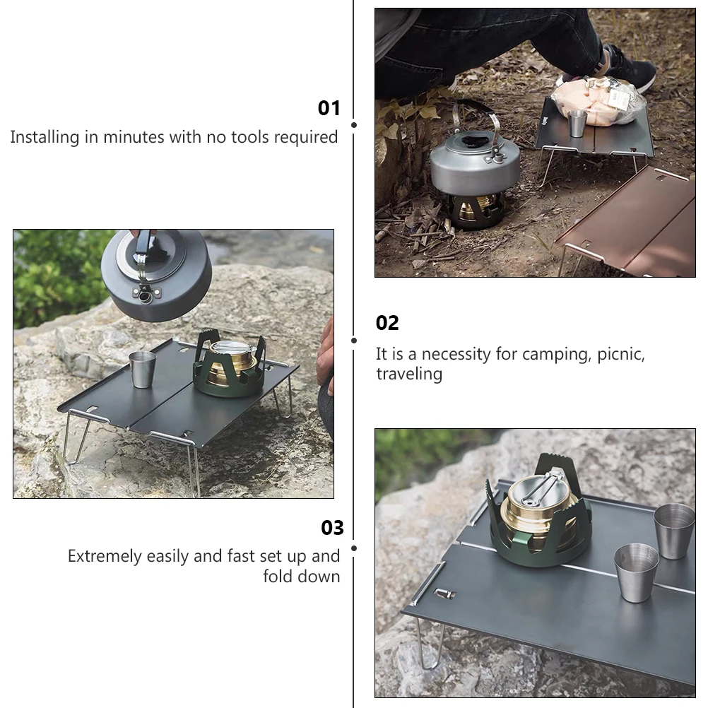 

Portable Folding Camping Table Foldable Picnic Desk Outdoor Dining Travel Barbecue Lightweight Compact Mini Storage Garden