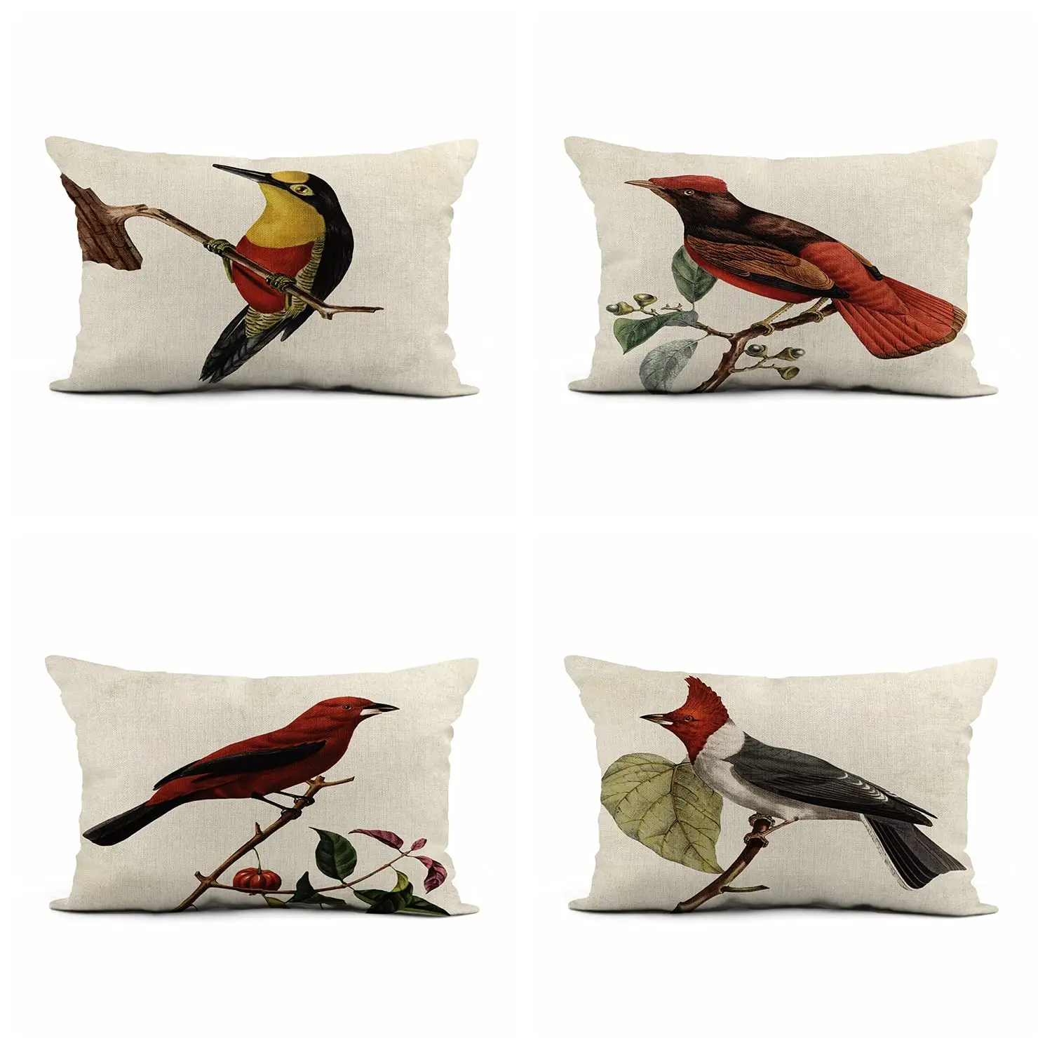 Nordic bird linen pillowcase living room sofa decorative cushion cover 40*60 home decoration car lumbar pillowcase 30*50