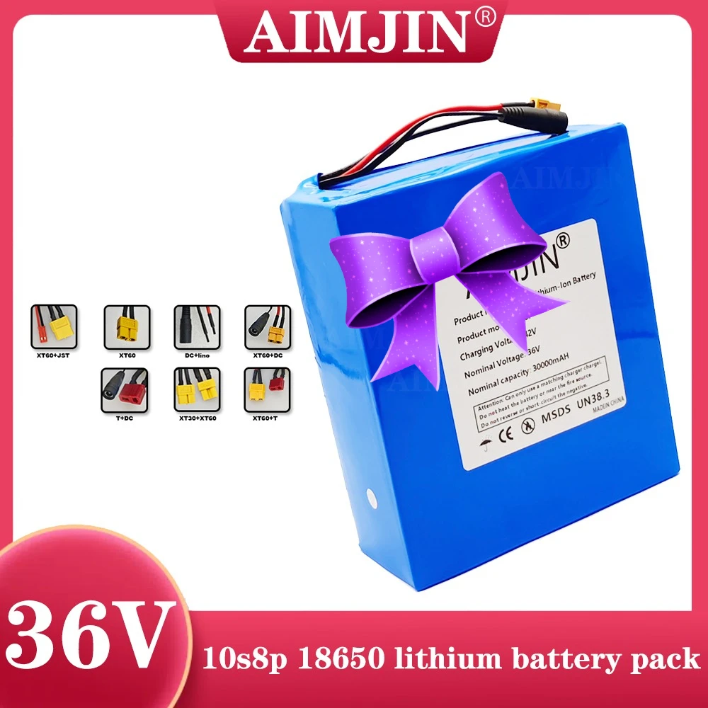 

suitable for various energy storage backup 36V 30000mAh 10S8P 18650 lithium battery pack, 1000W built-in BMS