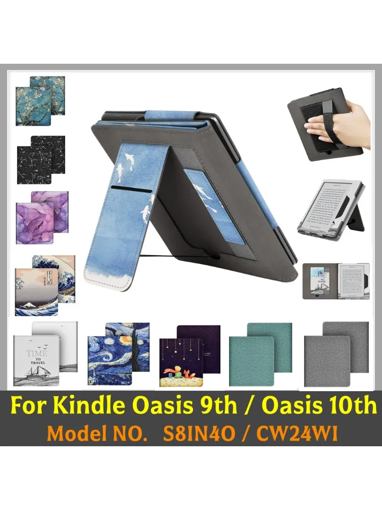 Etui ze skóry PU z funkcją podstawki do Kindle Oasis 10. / 9. generacji (2019 / 2017) z paskiem na rękę, funkcją usypiania/wybudzania i inteligentnym zamknięciem. — zdjęcie produktu 7